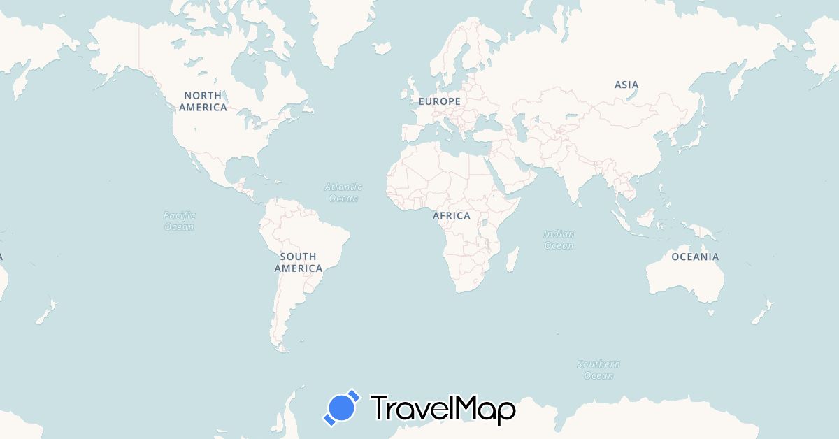 TravelMap itinerary: driving in United Kingdom, Indonesia, Ireland, Philippines, Singapore, Vietnam (Asia, Europe)